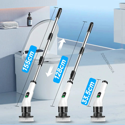 Electric Cleaning Brush – Powerful 360° Scrubber with 5 Interchangeable Heads